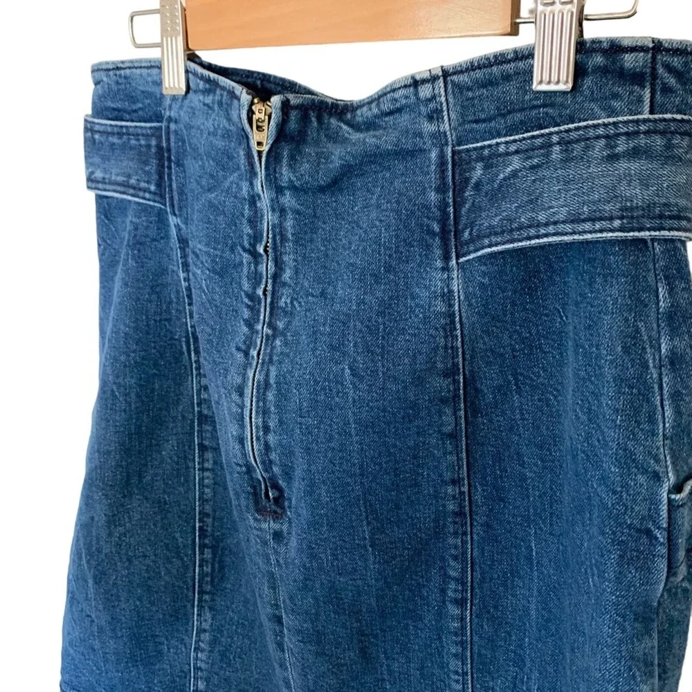 Rebecca Taylor | La Vie size 30 denim skirt with front tie stretch zip back